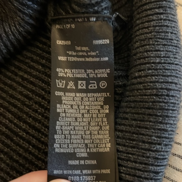 Ted Baker Men’s London Sweater 1/4 Zip Ribbed Pullover - Picture 9 of 10